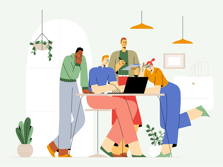 Team collaborating on digital marketing strategy