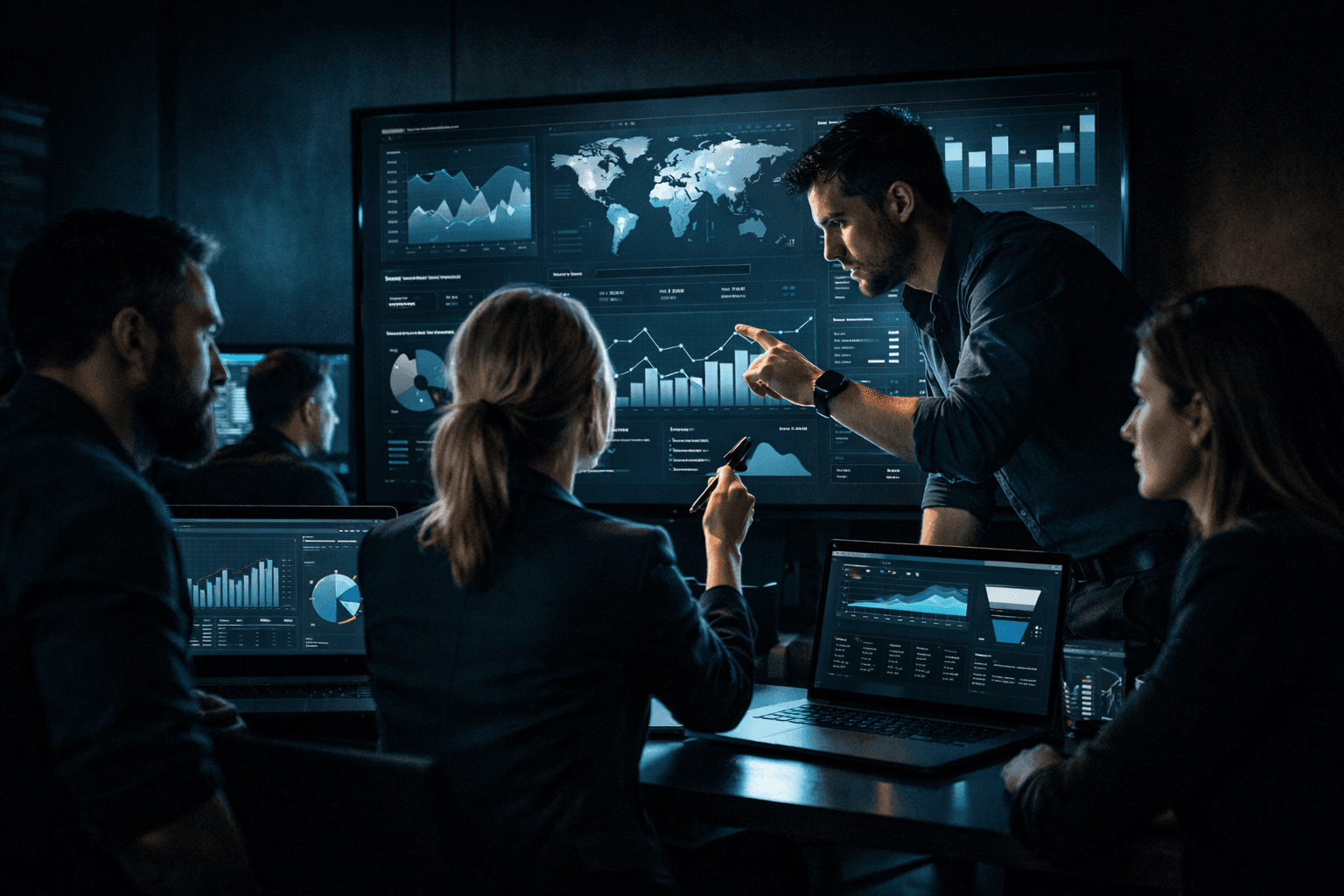 Digihub team analyzing marketing data and campaign performance